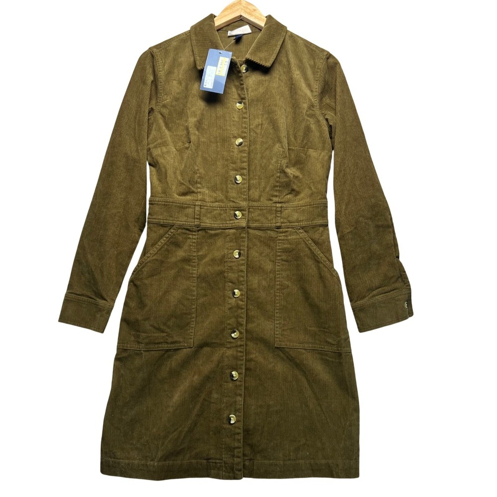 Universal Thread Olive Green Corduroy Button Front Mini Dress Small NWT Fall